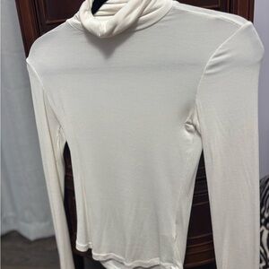 Aritzia Sunday Best Elegant Cream Turtleneck Top